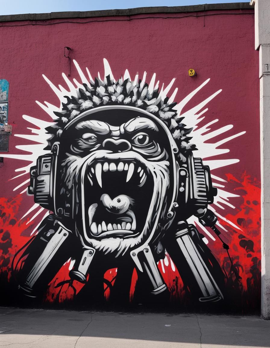 Banks Graffiti Wall Art in Street Style