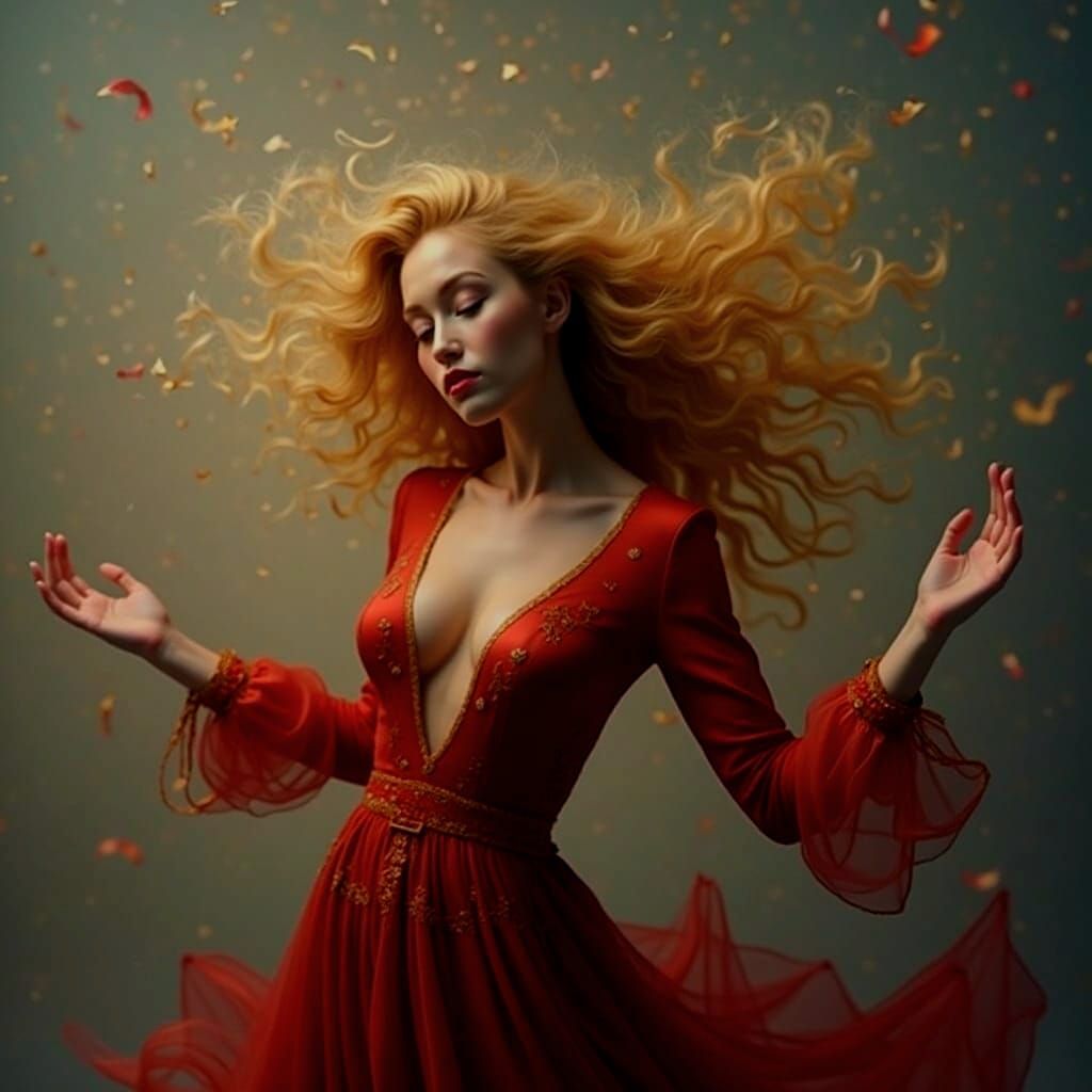 Luxurious Gold and Silver Filigree with Shimmering Reflectio...