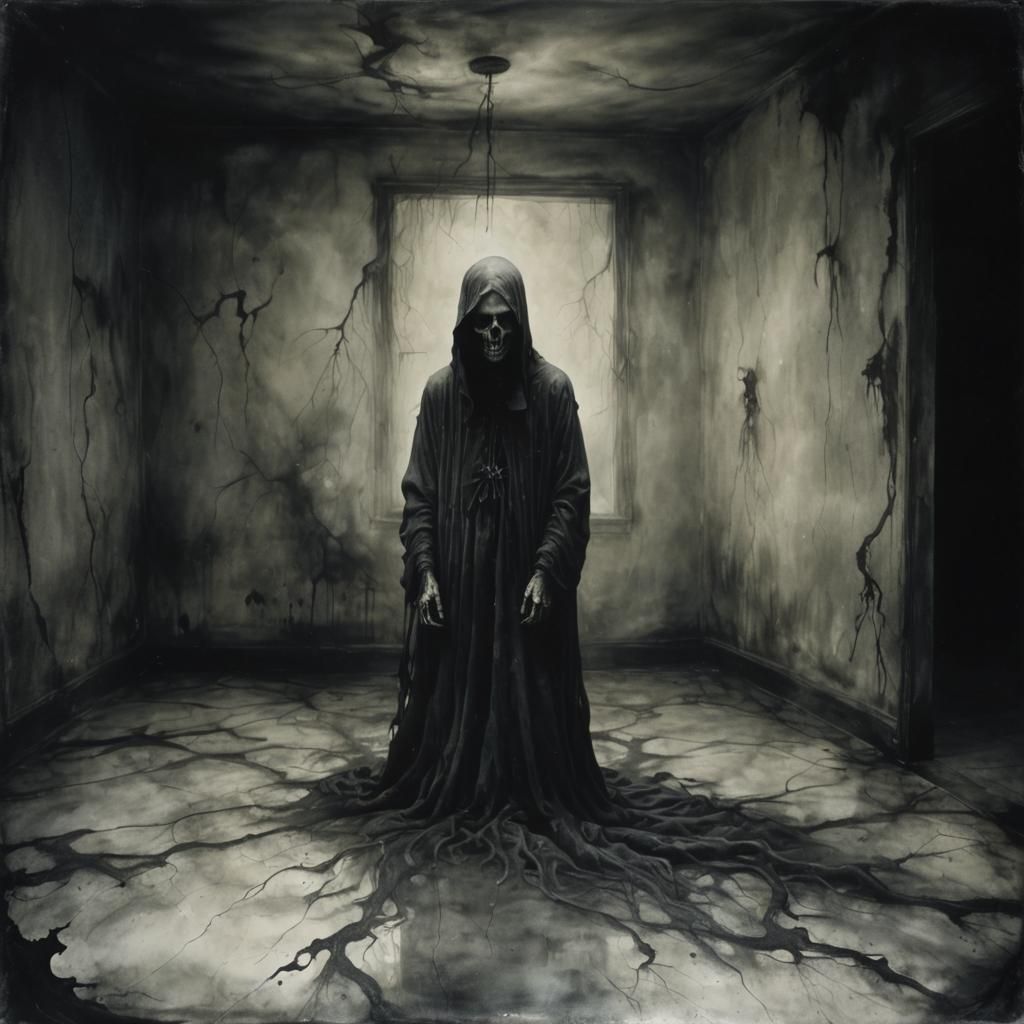 Grisly Grimdark Dream Vision in Oil Wash Style