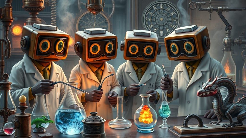 Steampunk Scientists: Whimsical Chocolate Men Conduct Bizarr...