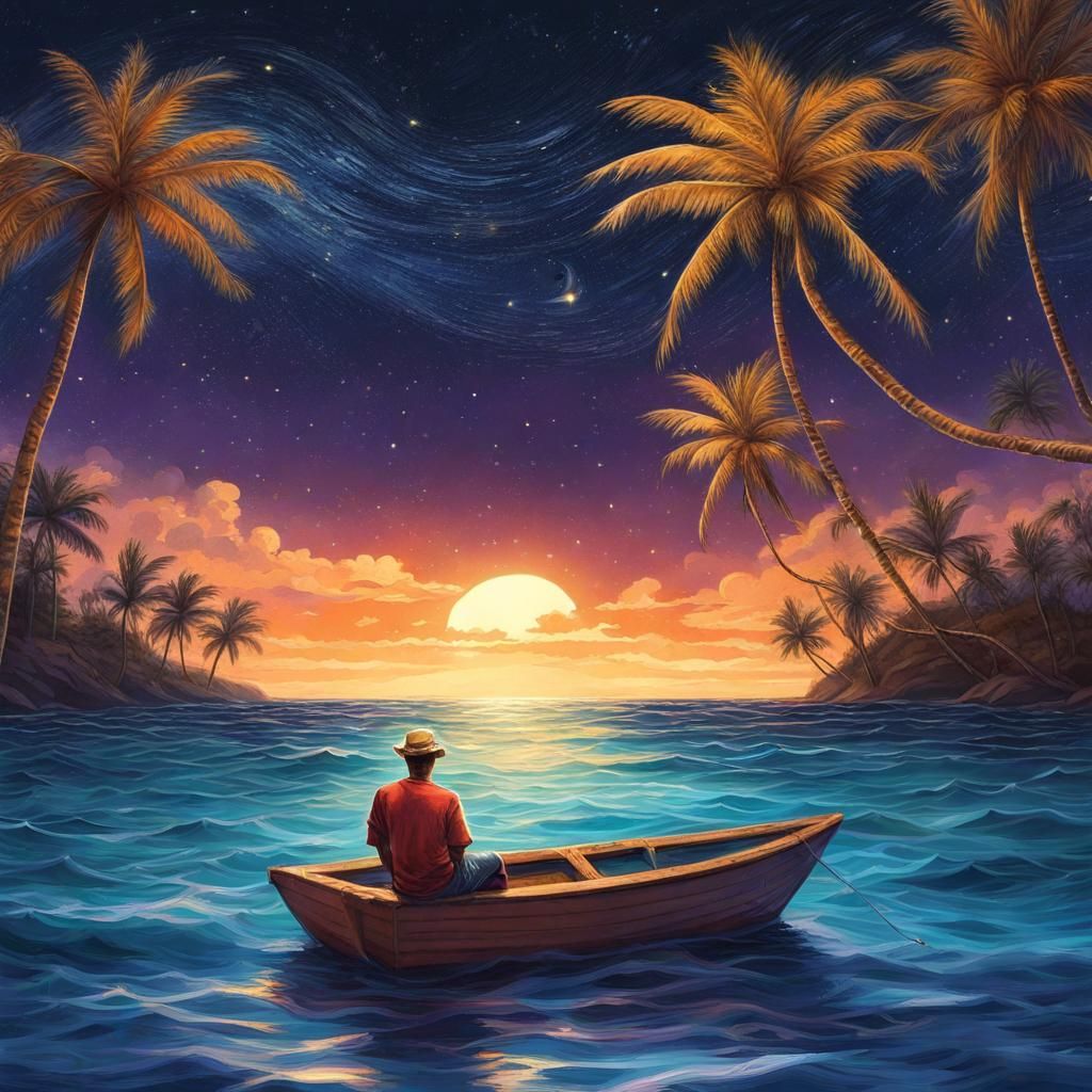 Hawaiian Ocean View at Night