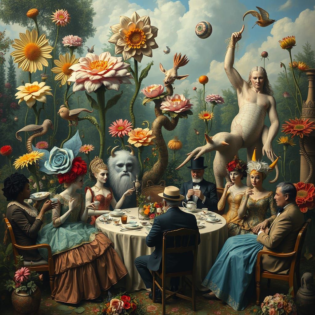 Surreal Garden Party in Fantasy Style