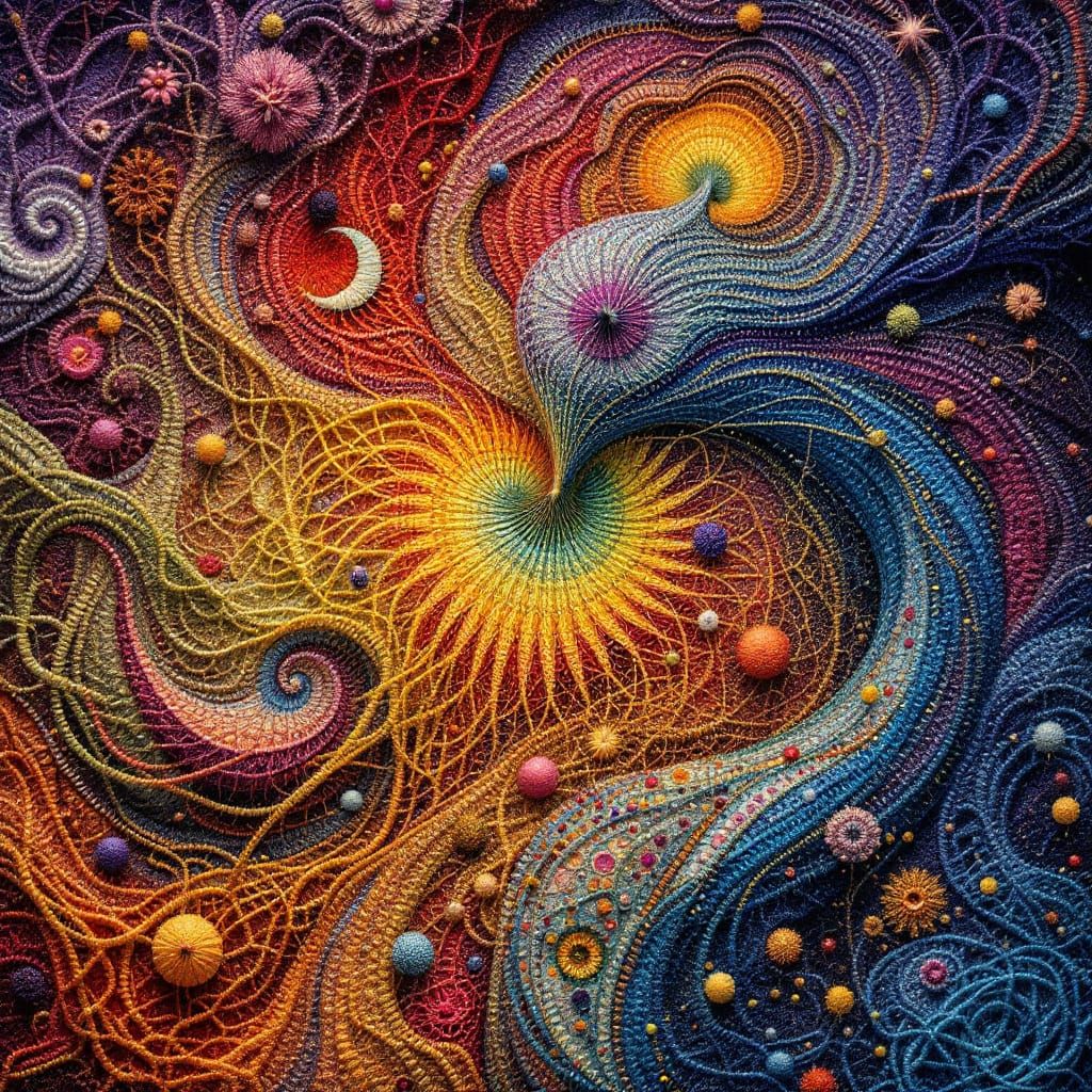 Needle Weaving a Mesmerizing Tapestry as Surreal Art