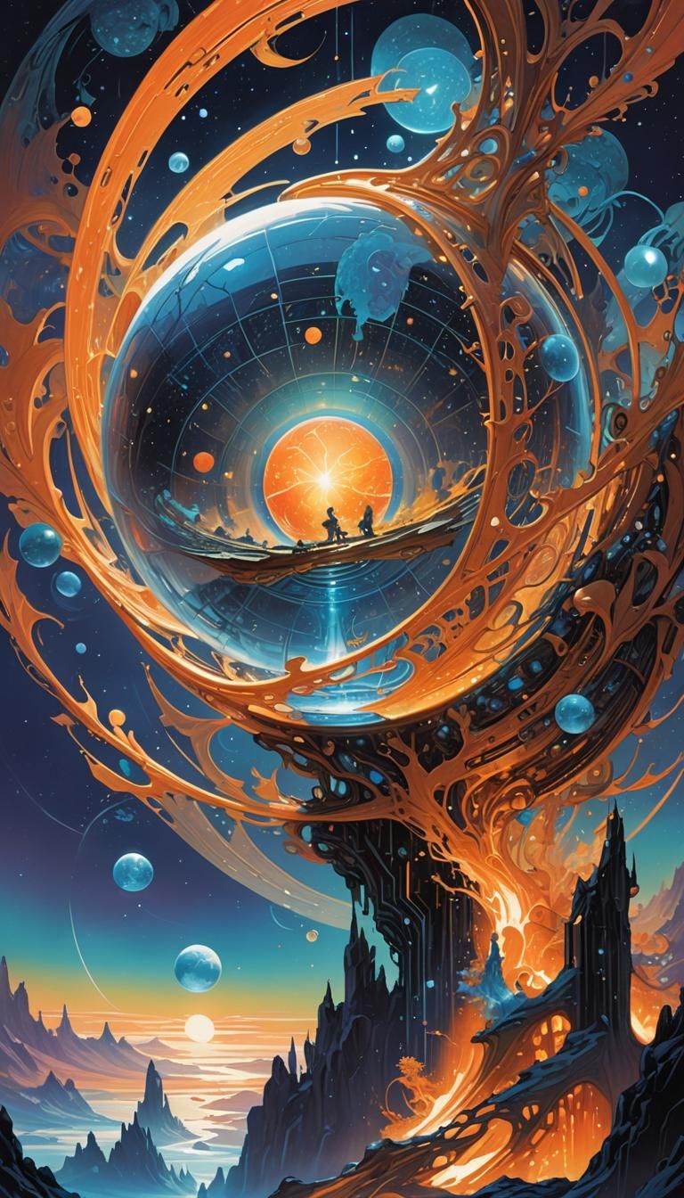 Glowing Globe of Life in Aurora Borealis Energies