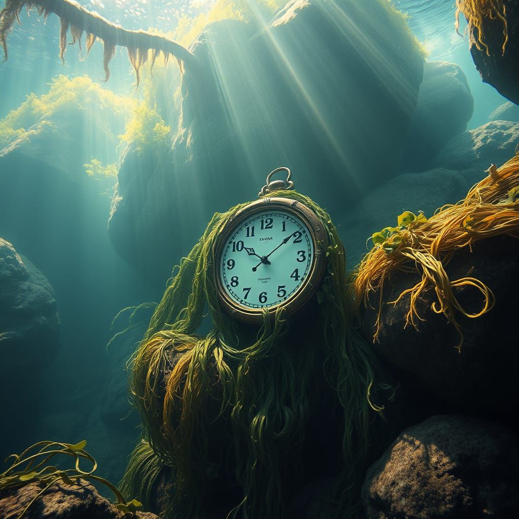 Underwater Waistcoat Clock in Impressionist Style