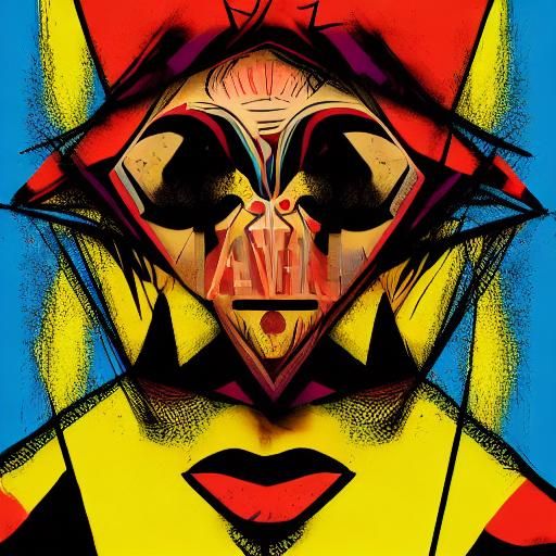Macabre Pop Art in Geometric Bauhaus Style