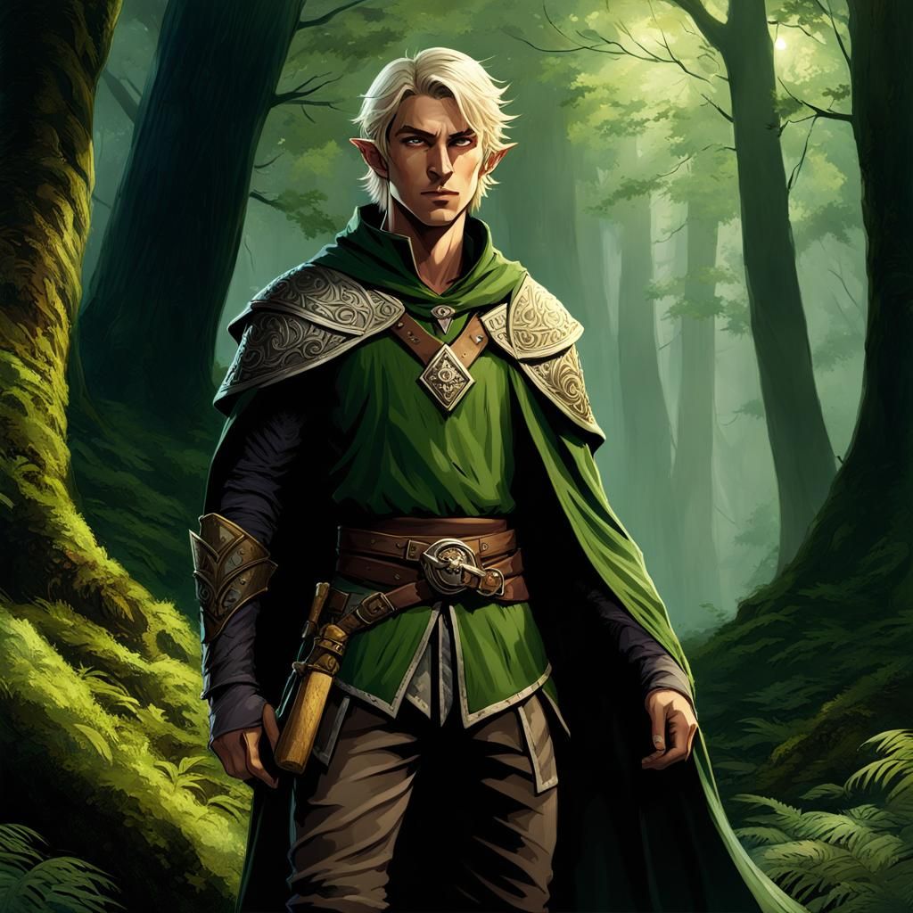 Half-elf sorcerer in the woods #2