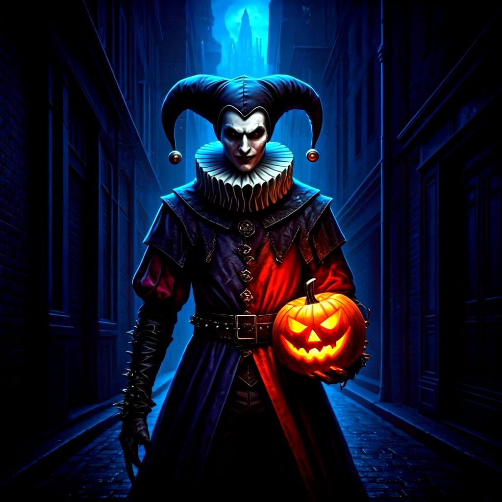 Evil Jester Under Blacklight Neon Glow