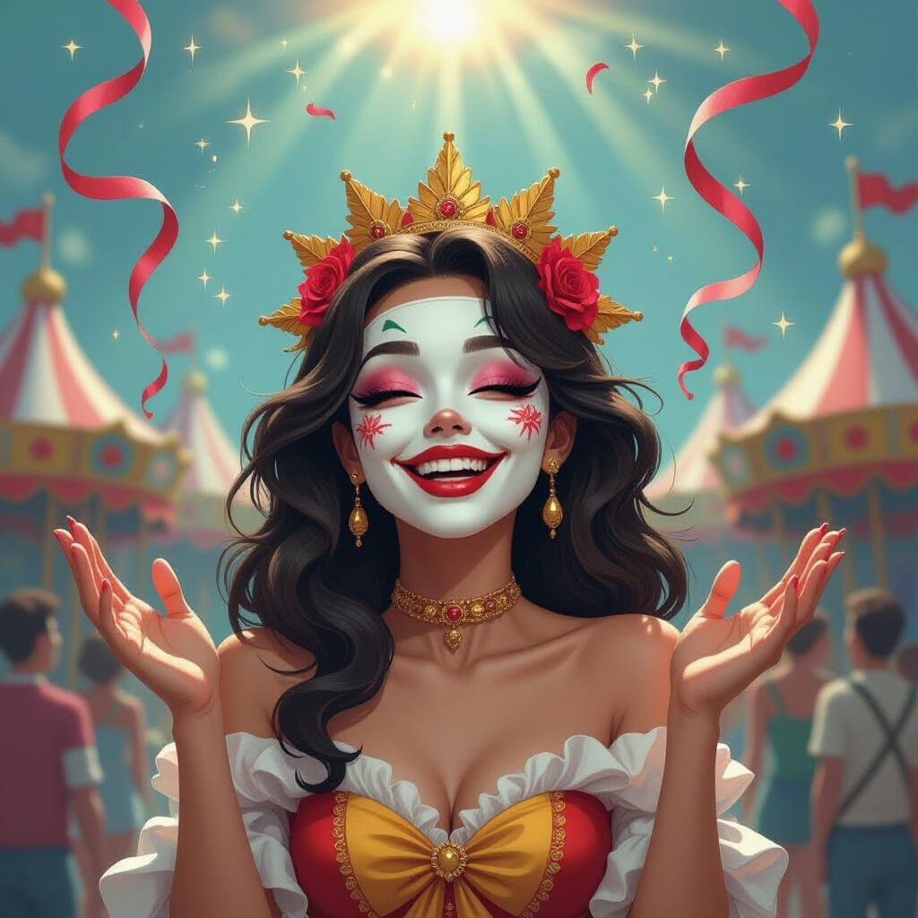 Thalia: Muse of Comedy in a Surreal Carnival