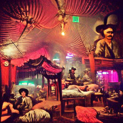 Wild West Opium Den: A Vintage Scene