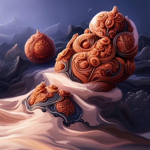 Detailed Rudraksha Tattoo in Fantasy Art Style