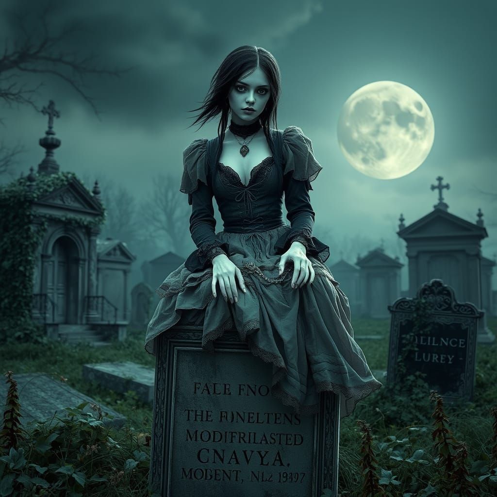 Ethereal Ghoul Amidst Midnight Decay