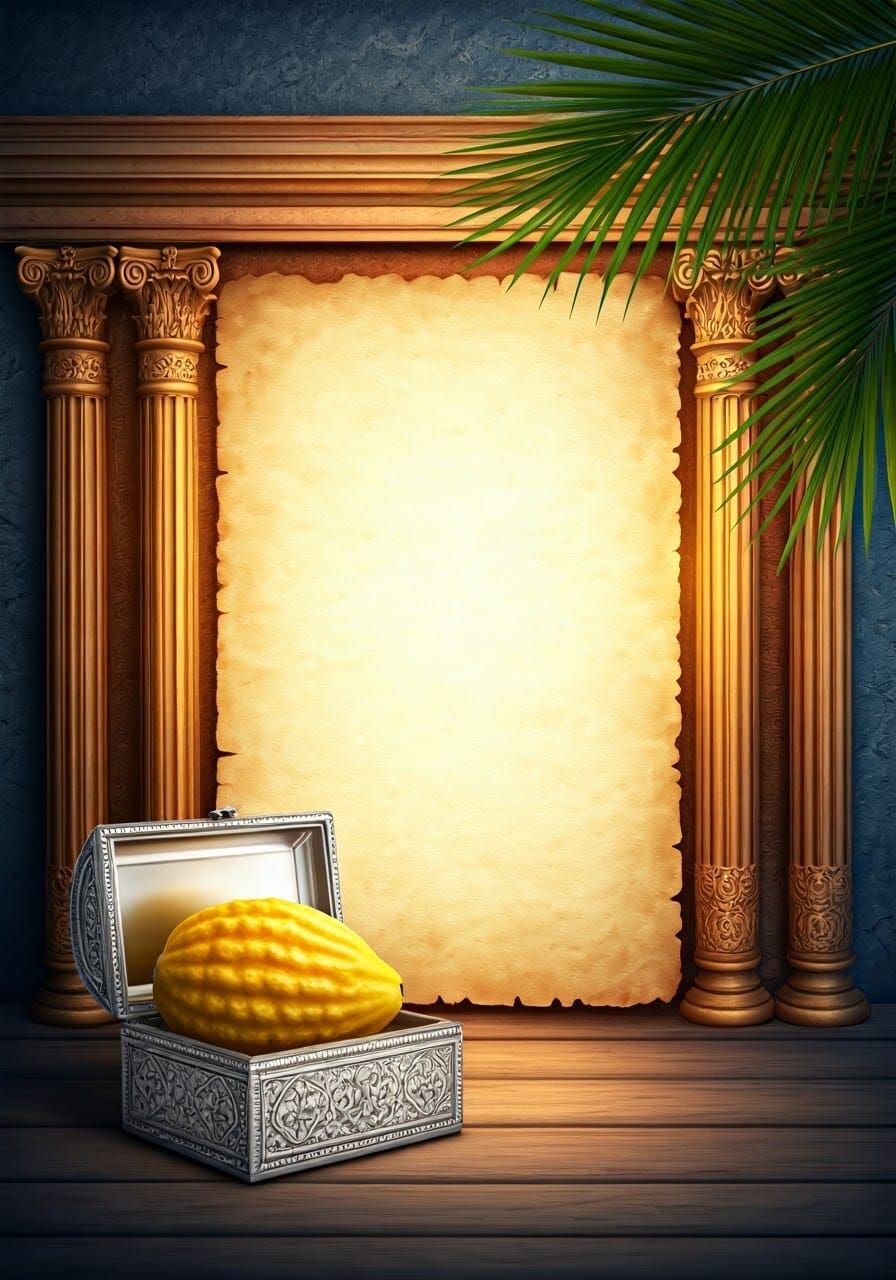 Festive Blessing Page with Carved Columns