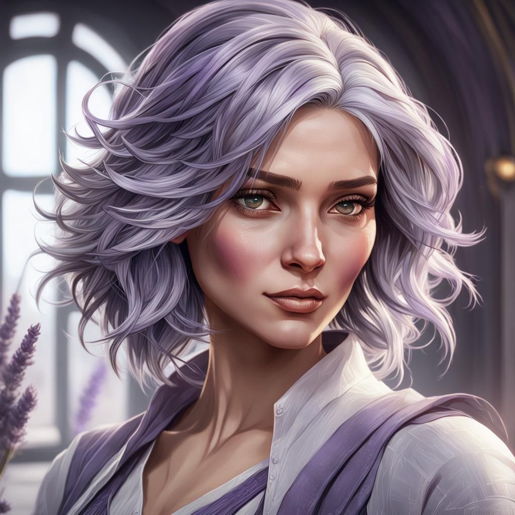 Young Woman Portrait in Digital Art Style