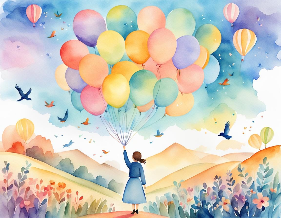 Watercolor Pastel Art: Gratefulness in a Floral Landscape