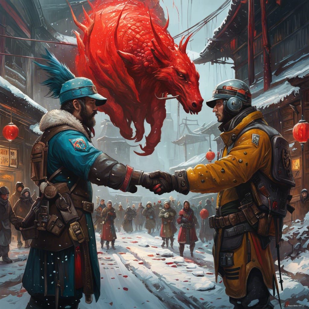 Hyperdetailed Handshake: A Collaborative Fantasy Art