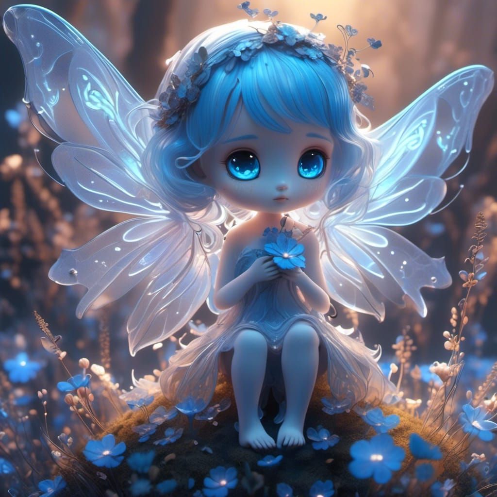 Bioluminescent Fairy with Translucent Wings