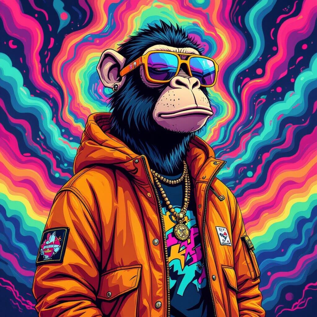 Psychedelic Bored Ape Yacht Club Character