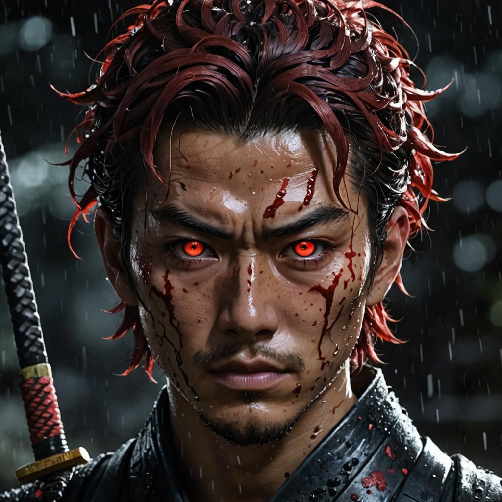 Tanjiro Kamado: Hyper-Detailed Portrait in Photorealistic St...