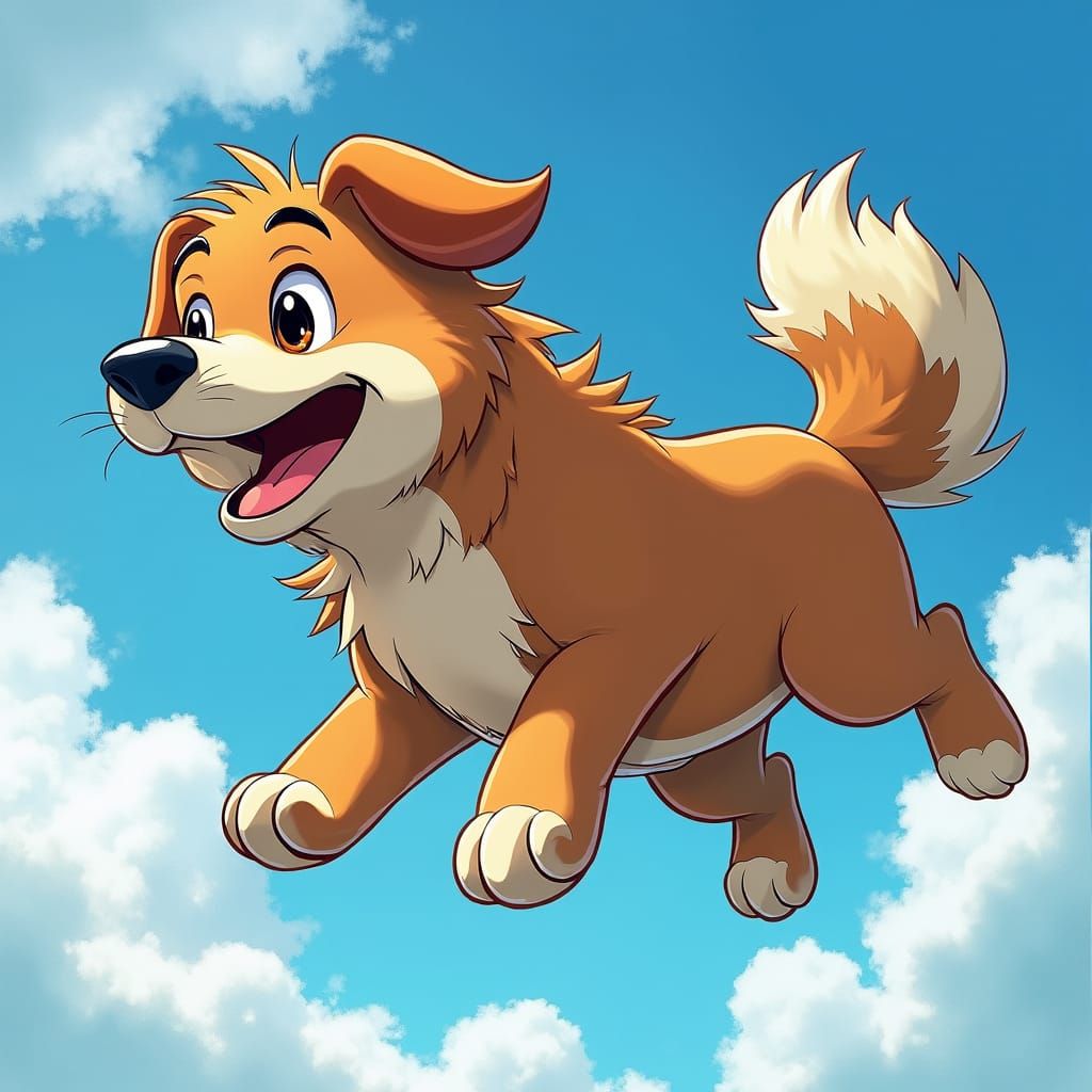 Dog Soaring Through Sky, Animation Style