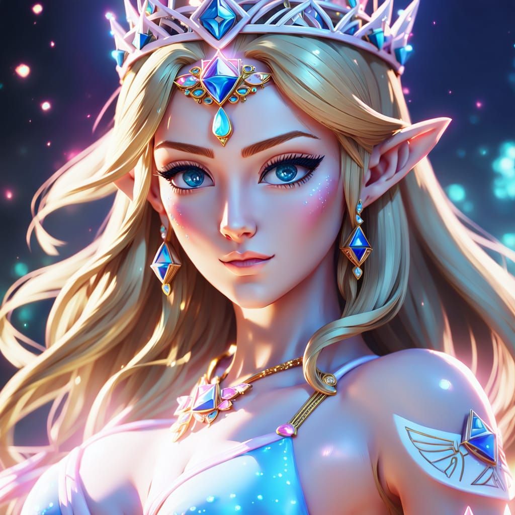 Princess Zelda in Bikini: Anime Fantasy Portrait