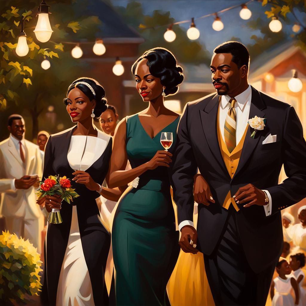 Black Family Life Portrait in Classic Style
