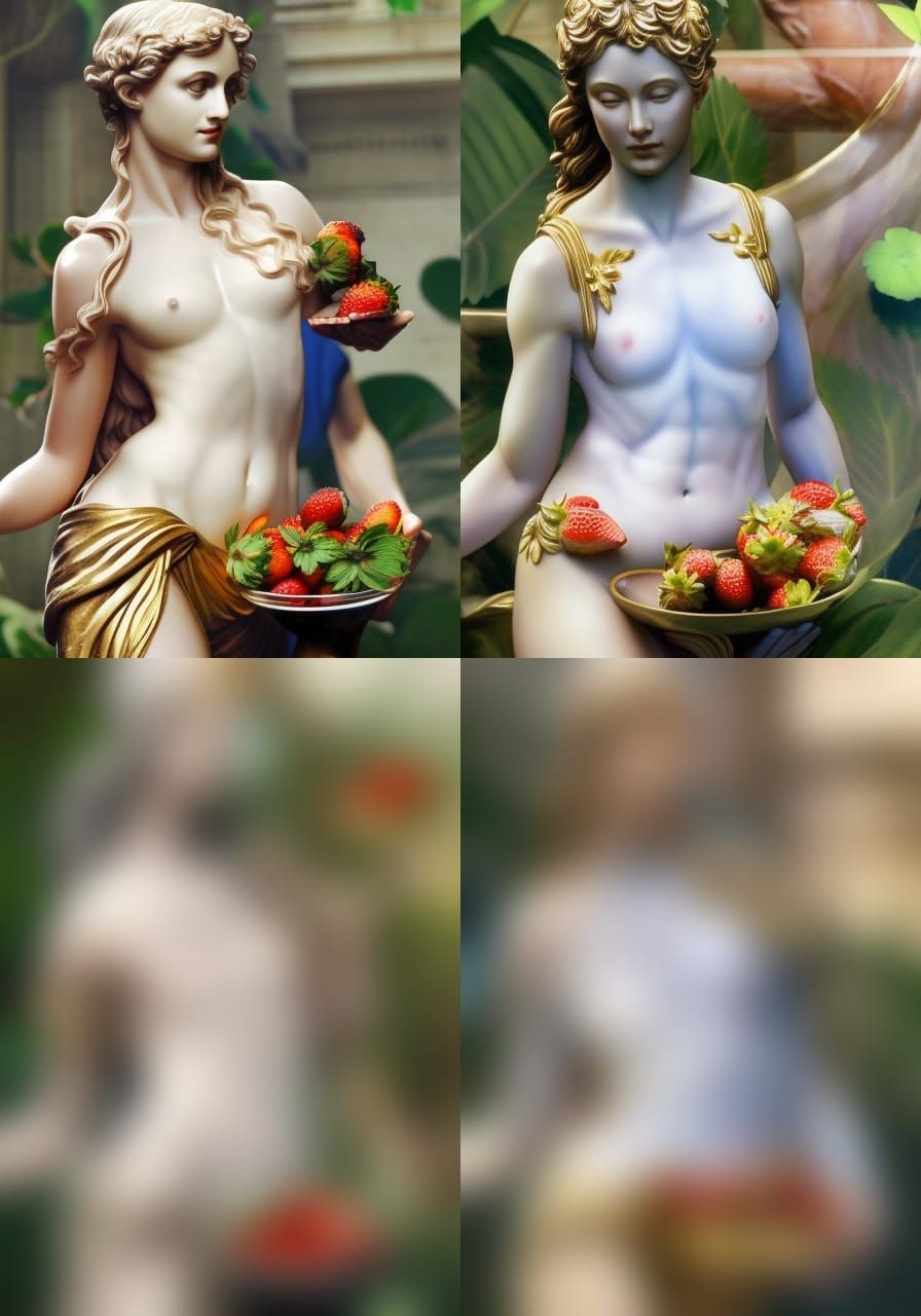 Greek Goddess Marble Statue in Jungle Setting