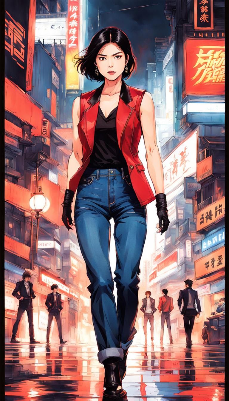 Anime Fighter Character in King of Fighters Style