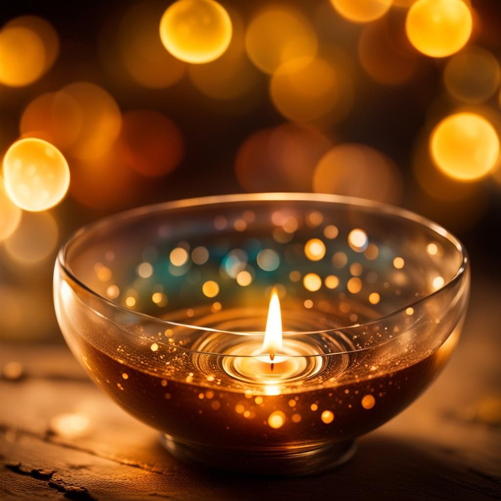 Mystical Candle in an Alchemy Setting