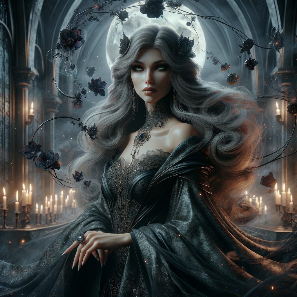 Ethereal Lilith in Moonlit Majesty