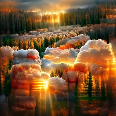 Heavenly Sunshine Beams in Beautiful Forest
