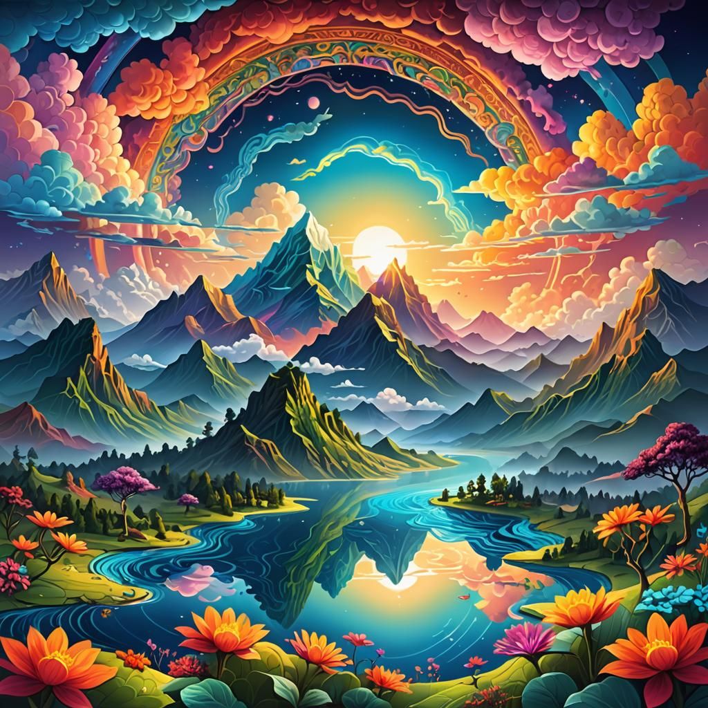 Gyanganj: Land of Immortals in a Colorful Sky