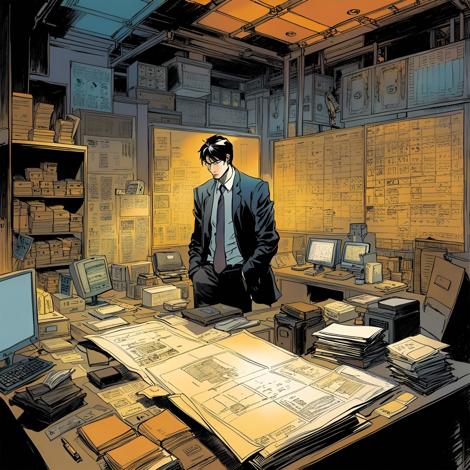 Fired Manager Leaving Office: Frantic Sketch