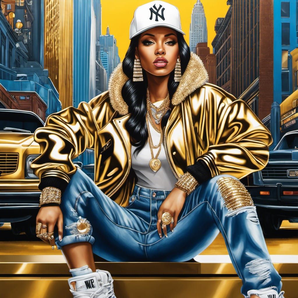 Chic Urban Hip Hop Fashion Portrait