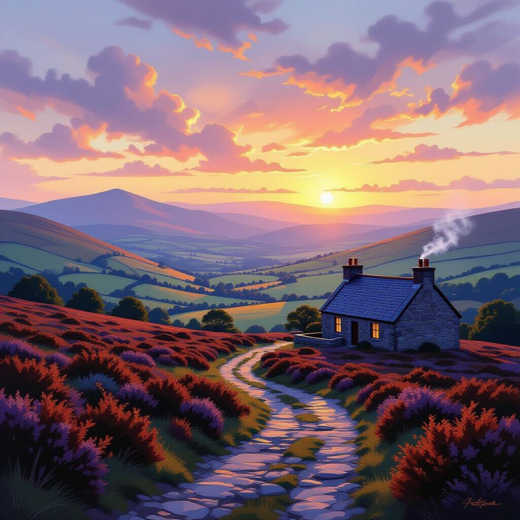 Slieve Bloom Mountains Ireland at Golden Hour