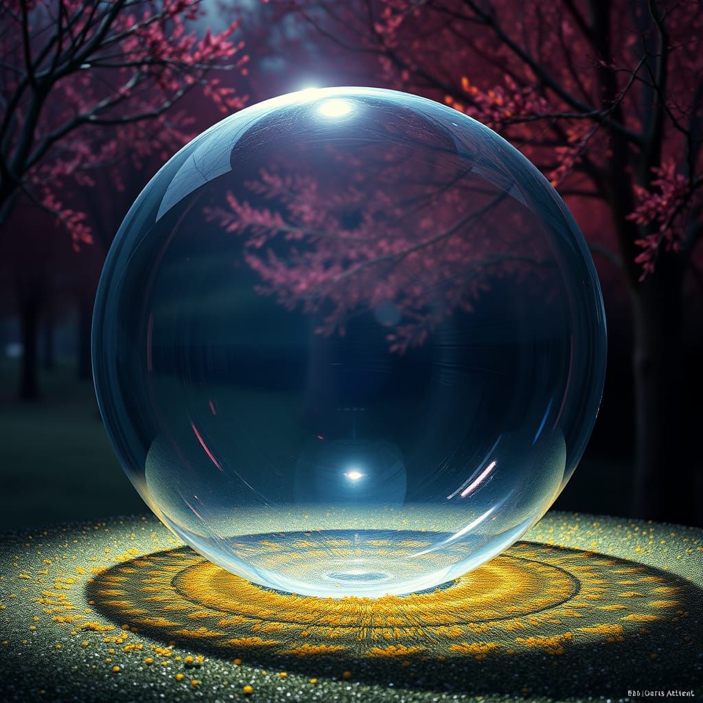 Crystal Ball in Chihuly-Inspired Hyperrealism