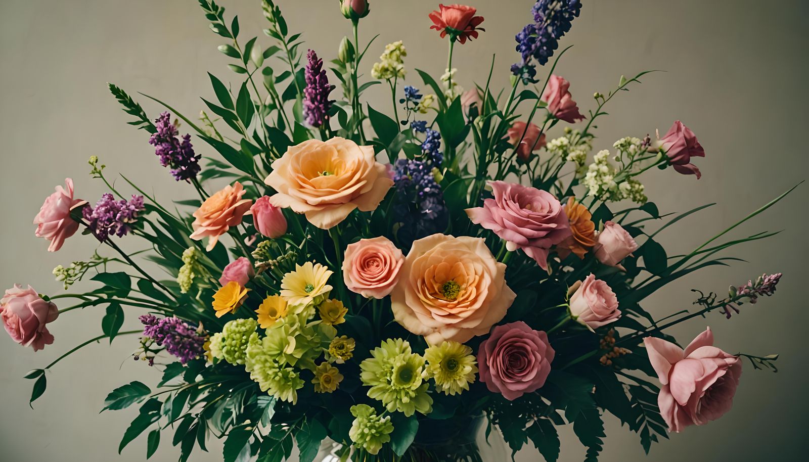 Cinematic Flowers Arrangement in Film Style