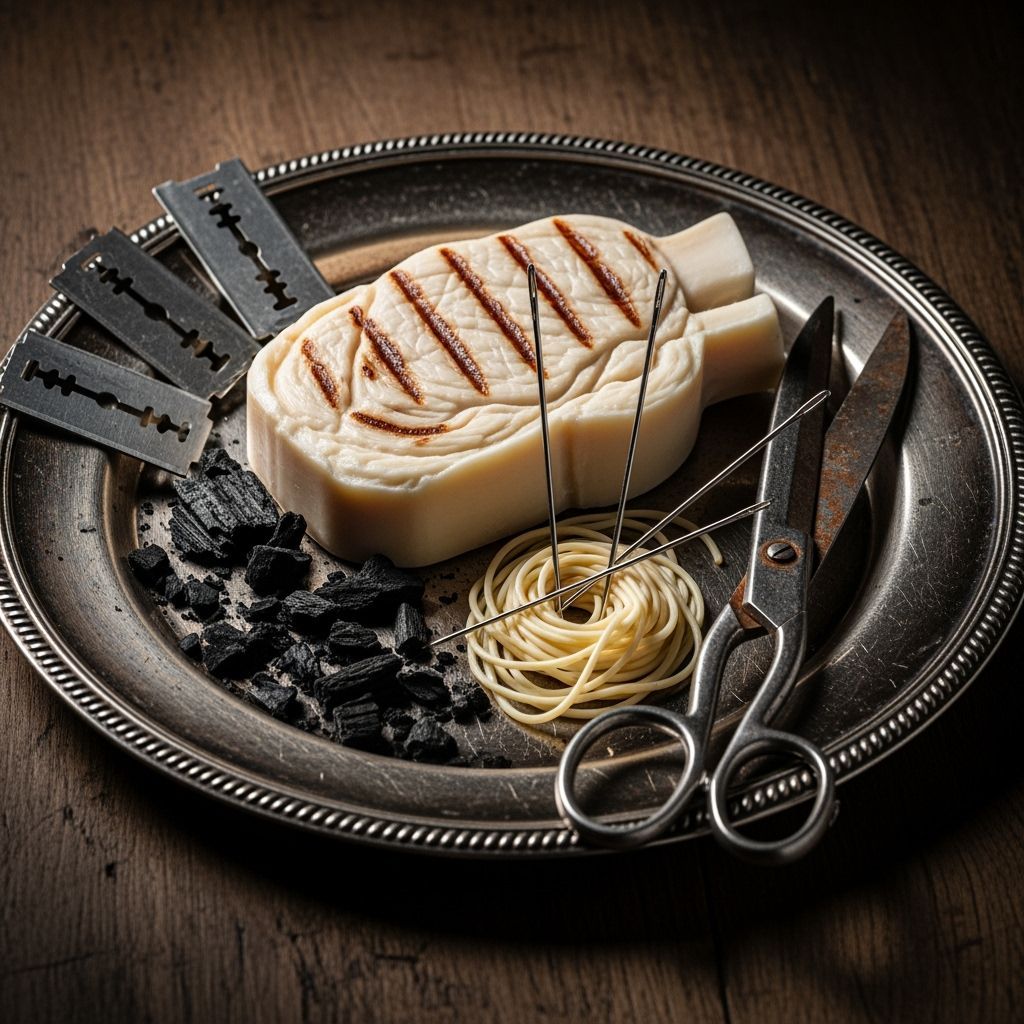 Surreal Meal of Soap, Charcoal, and Sharp Objects