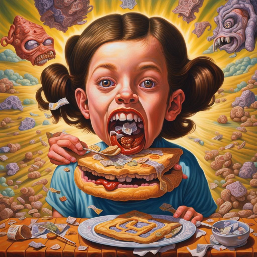 Grotesque Art: Girl with Psychedelic Tab