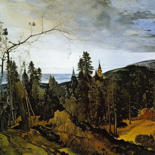 Vampire Gazing Skyward near Izhora in Comic Art Style