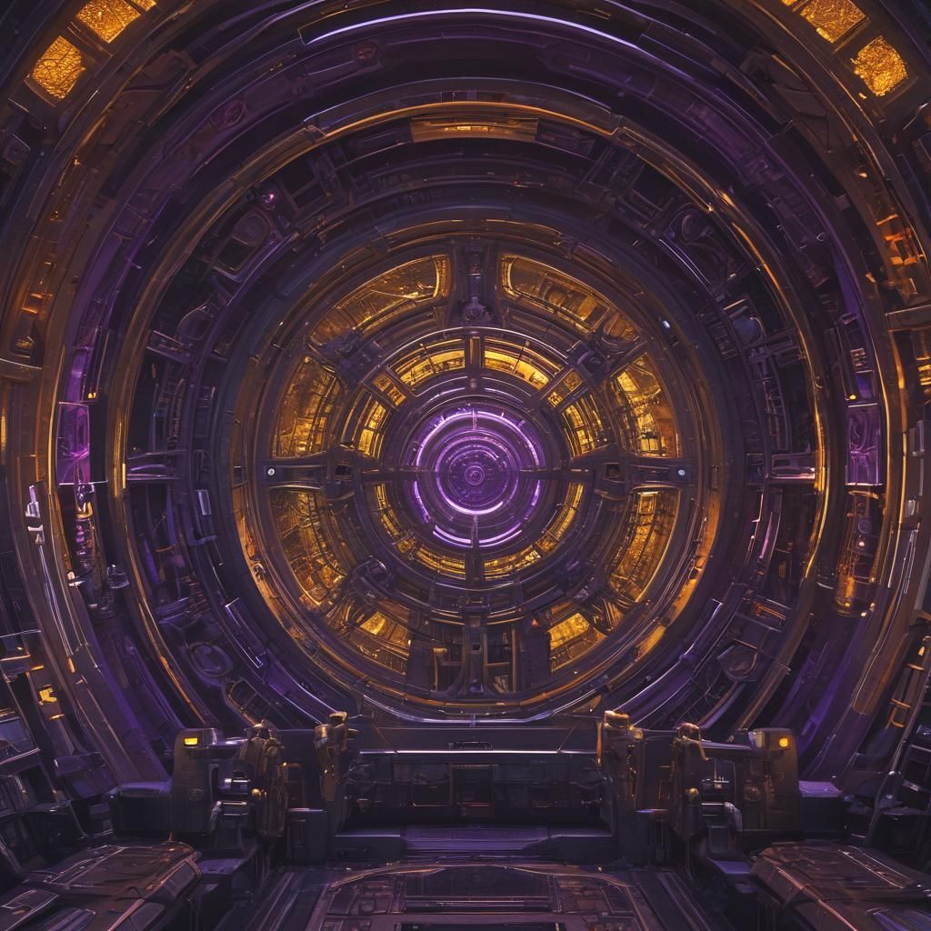 Otherworldly Spaceship Interior in Dark Fantasy Style