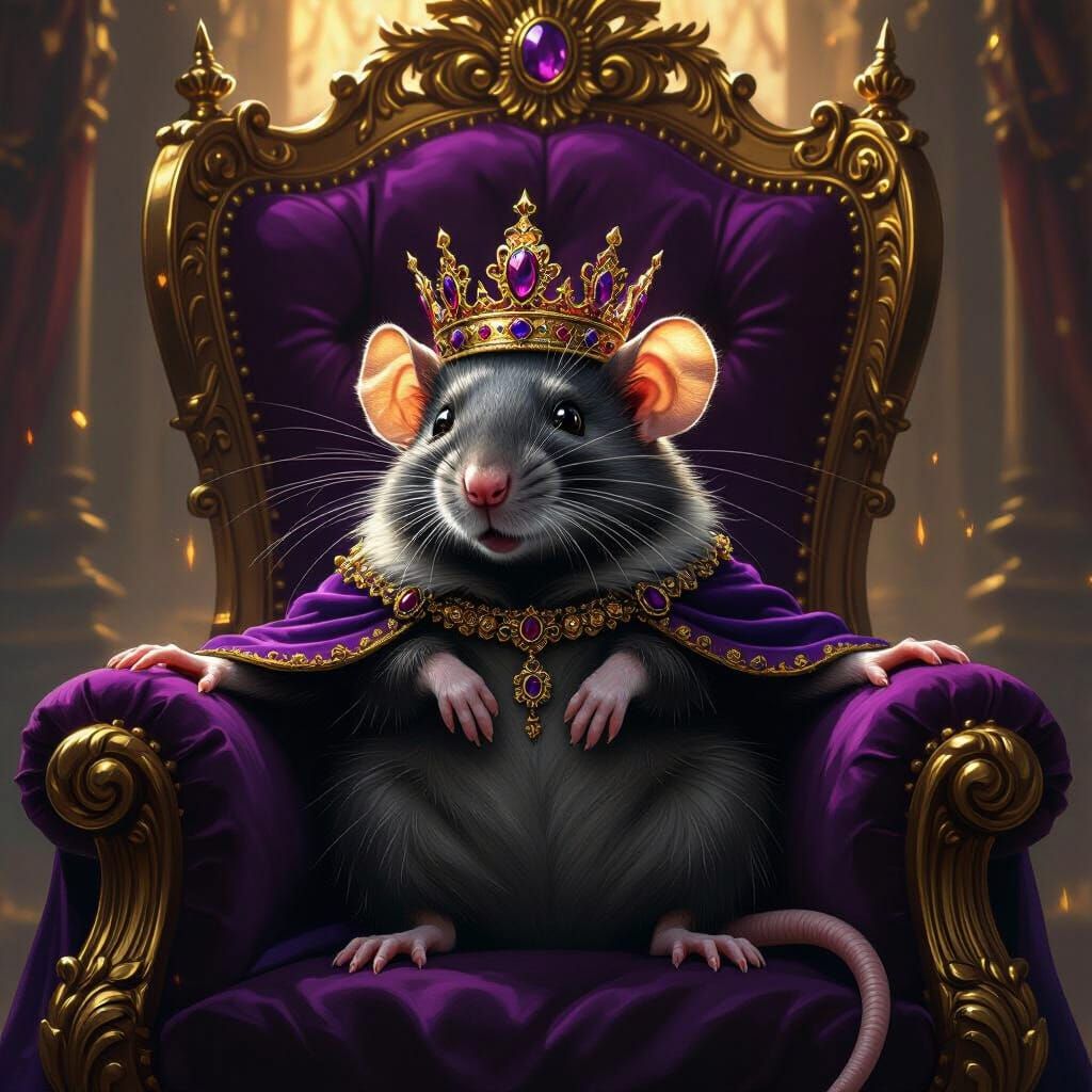 Regal Rat King Reece on Ornate Throne
