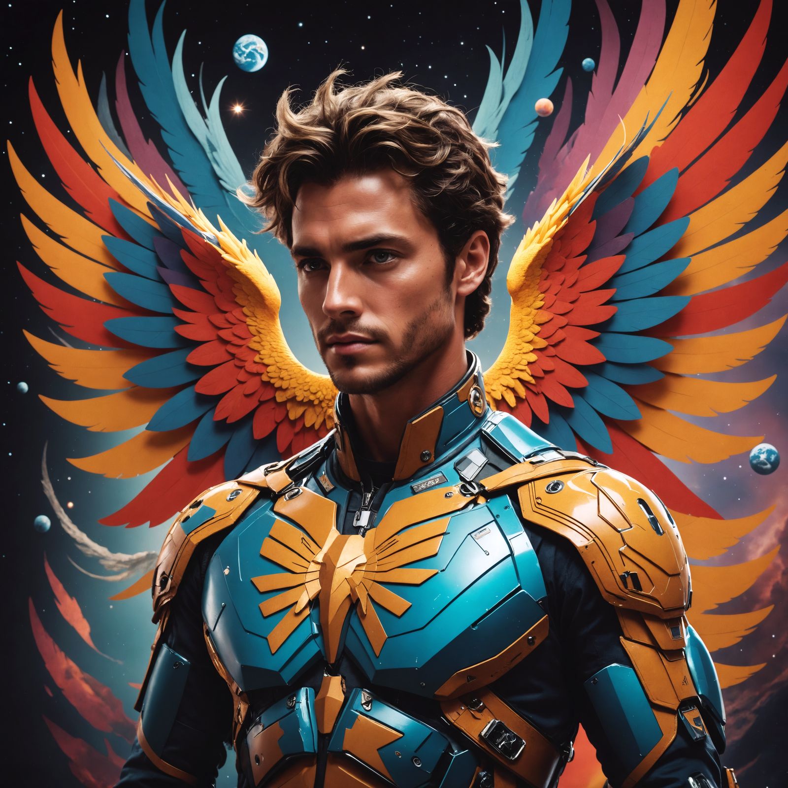 Ethereal Human Figure Embracing Planet Earth