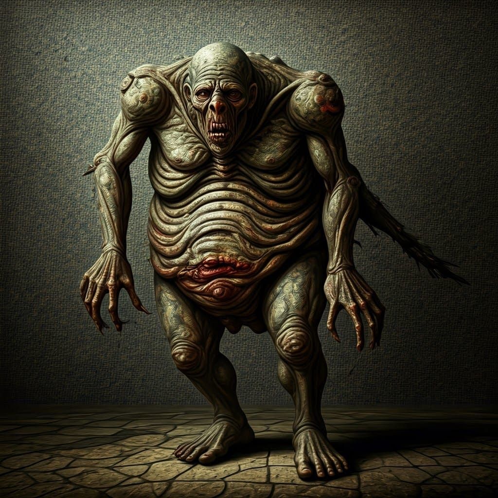 Gargantuan Abomination in Worn Mosaic Style