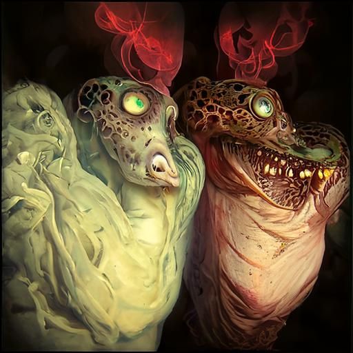 Lovecraftian Horror: Grotesque Creature of Tentacles and Fle...