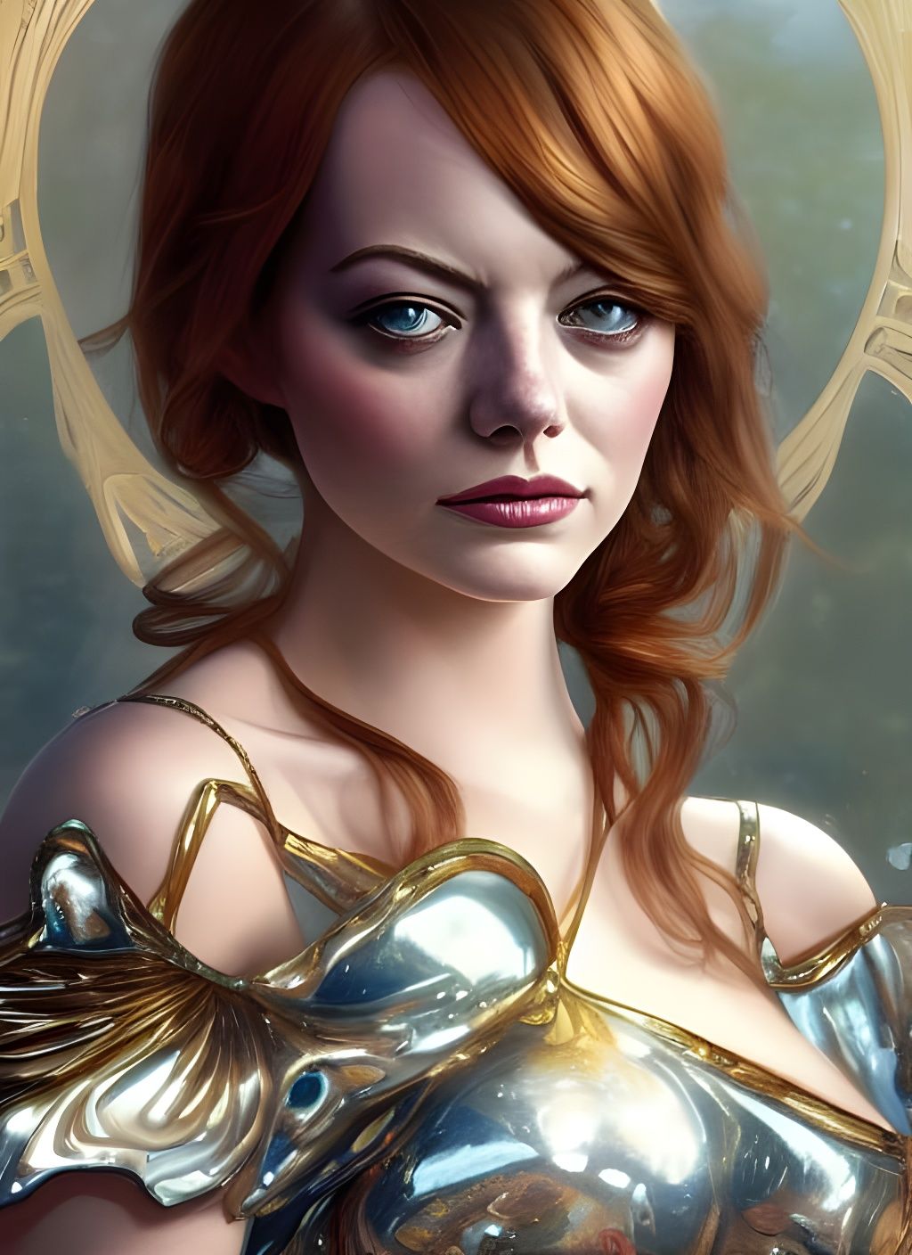 Emma Stone Portrait: Elegant Fantasy Art