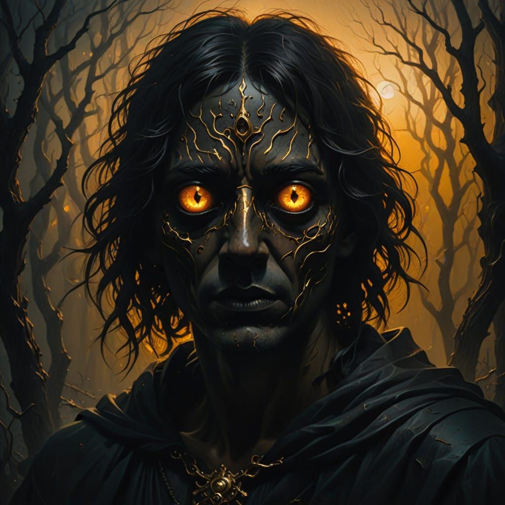 Surreal Oil Painting of Nos in Eerie Darkness