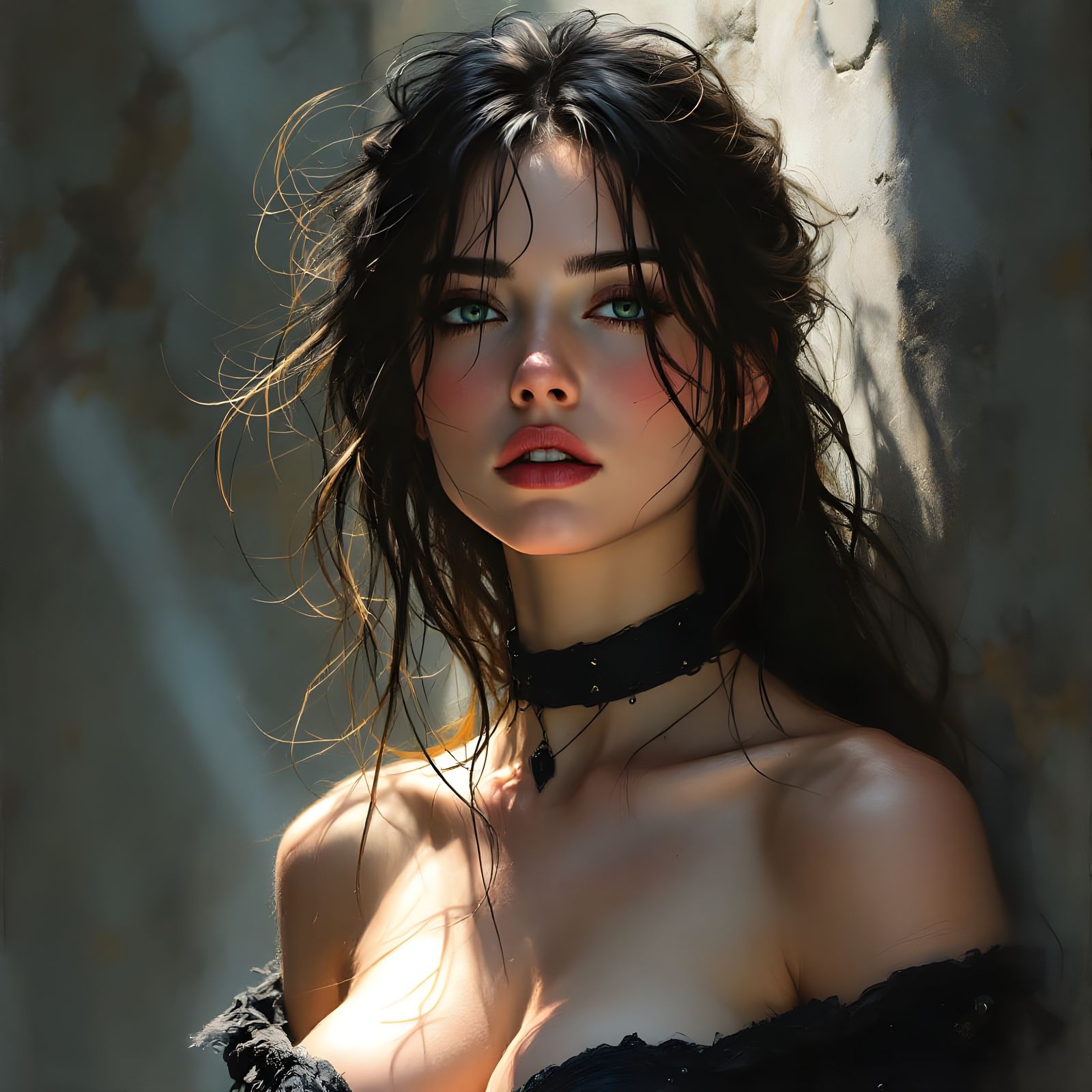 Norse Goddess of Protection in Introspective Portrait