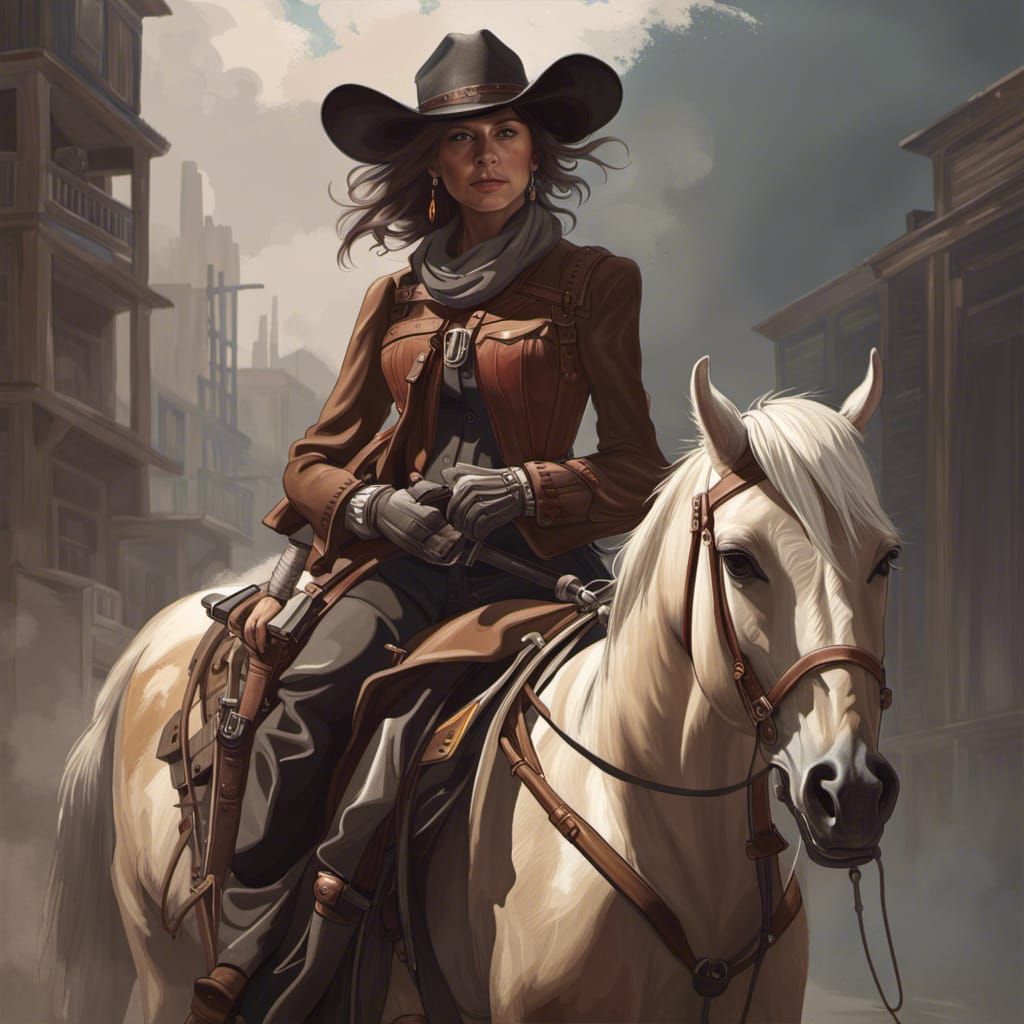 Wild West Bandit on Horseback in Photorealistic Style