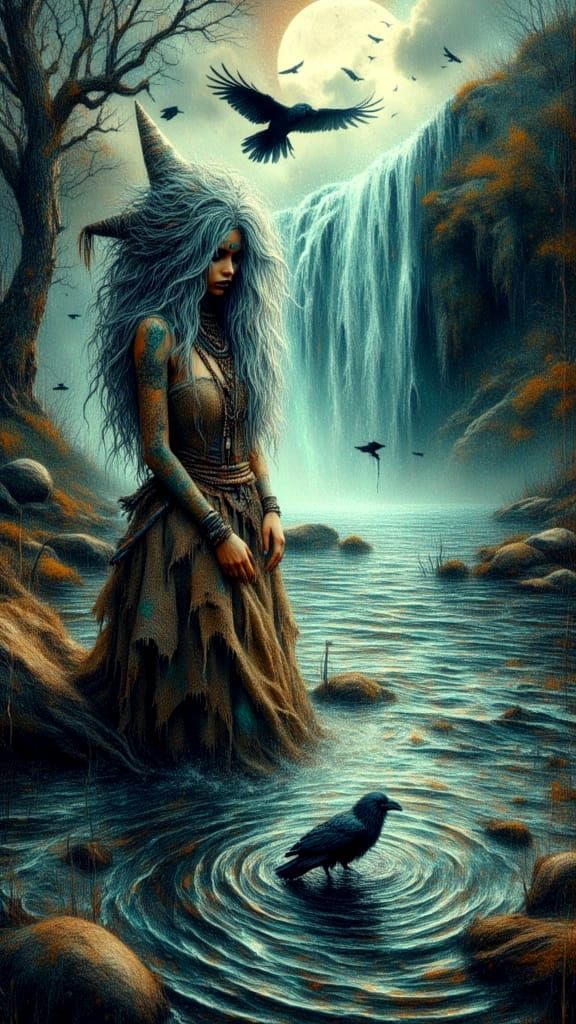 River Witch Illuminated by Divine Sunshine Beams